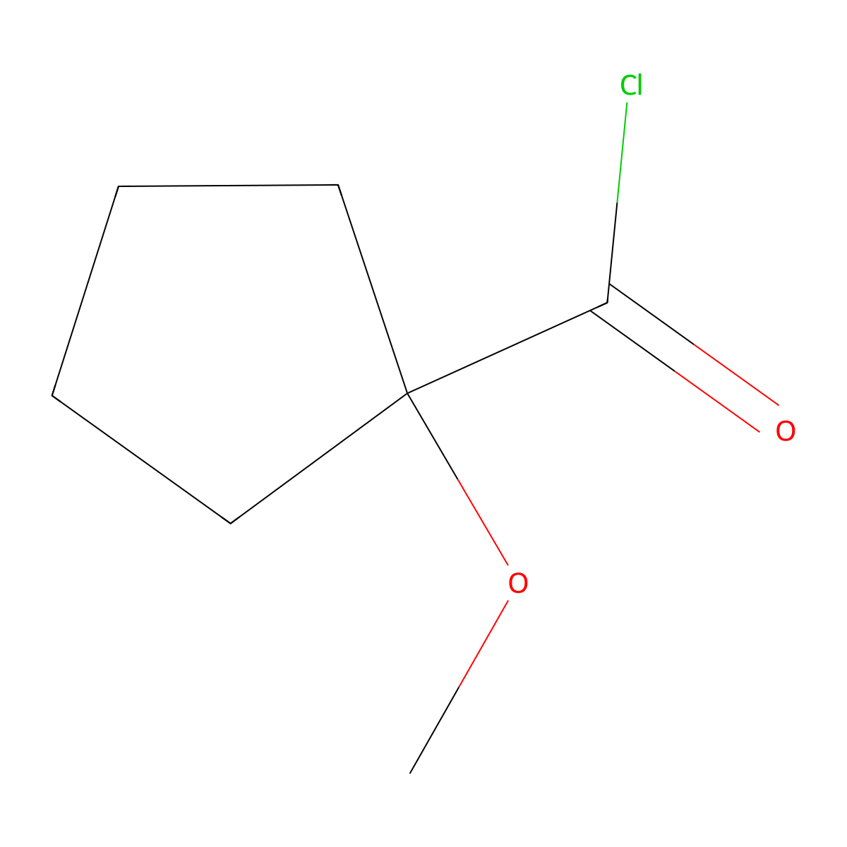 1-Methoxycyclopentane-1-carbonyl chloride molecular structure, CAS 73555-14-3