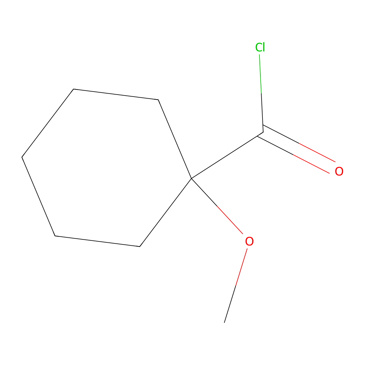 1-Methoxycyclohexane-1-carbonyl chloride molecular structure, CAS 73555-16-5