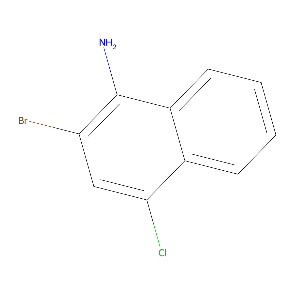 2-Bromo-4-chloronaphthalen-1-amine molecular structure, CAS 73557-68-3
