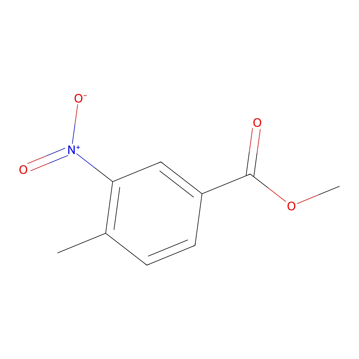Methyl 4-methyl-3-nitrobenzoate molecular structure, CAS 7356-11-8
