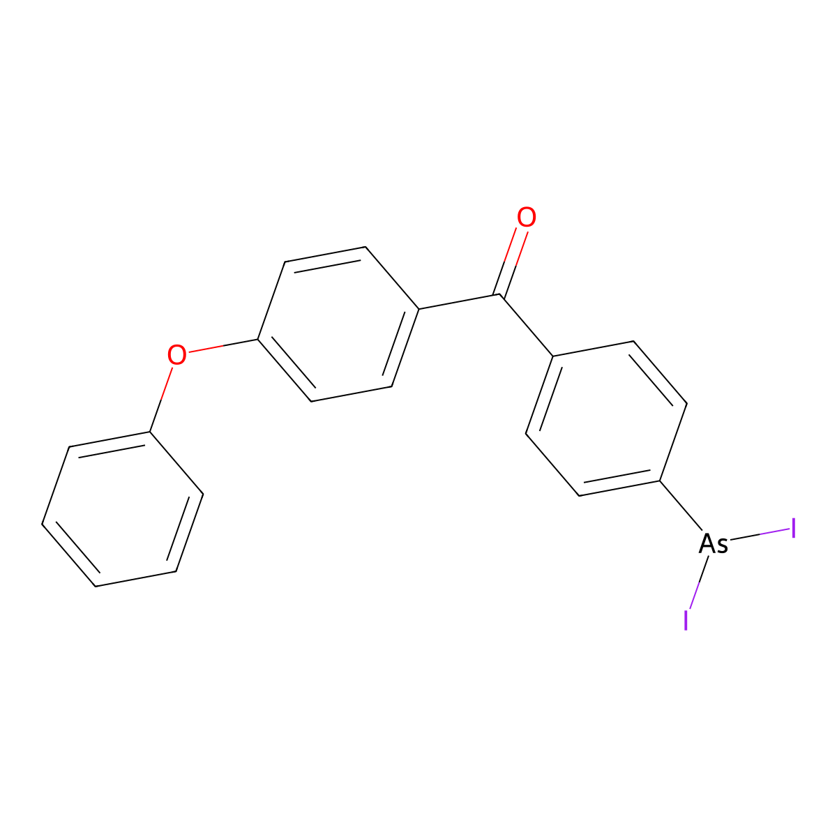 [4-(4-Phenoxybenzoyl)phenyl]arsonous diiodide molecular structure, CAS 7356-67-4