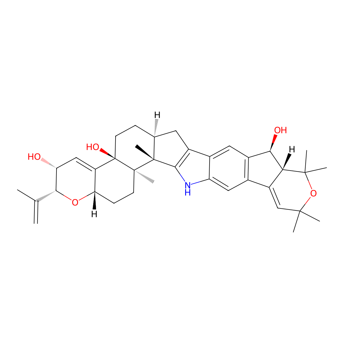 Janthitrem B molecular structure, CAS 73561-90-7