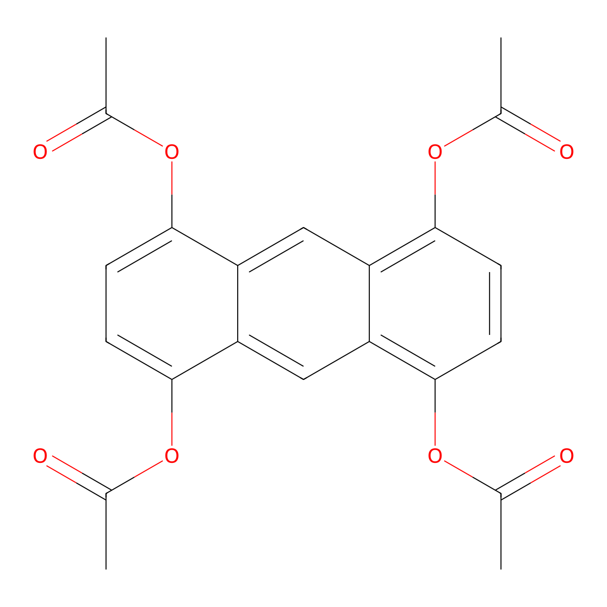 1,4,5,8-Tetraacetoxyanthracene molecular structure, CAS 73562-85-3