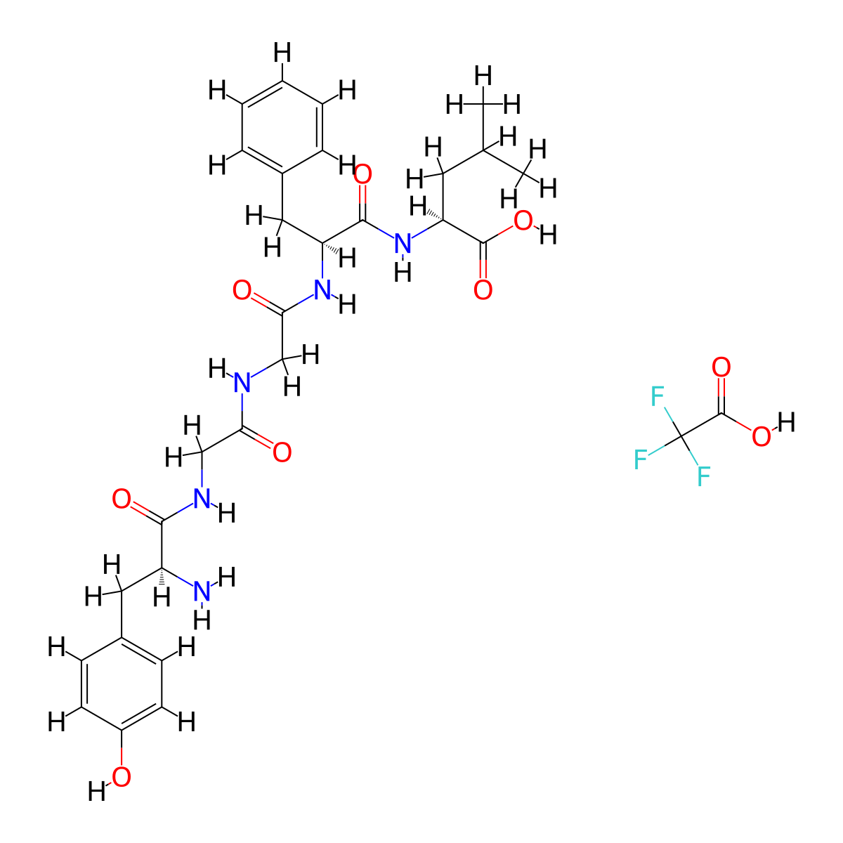[Leu5]-Enkephalin TFA(58822-25-6(free bas)) molecular structure, CAS 73563-78-7