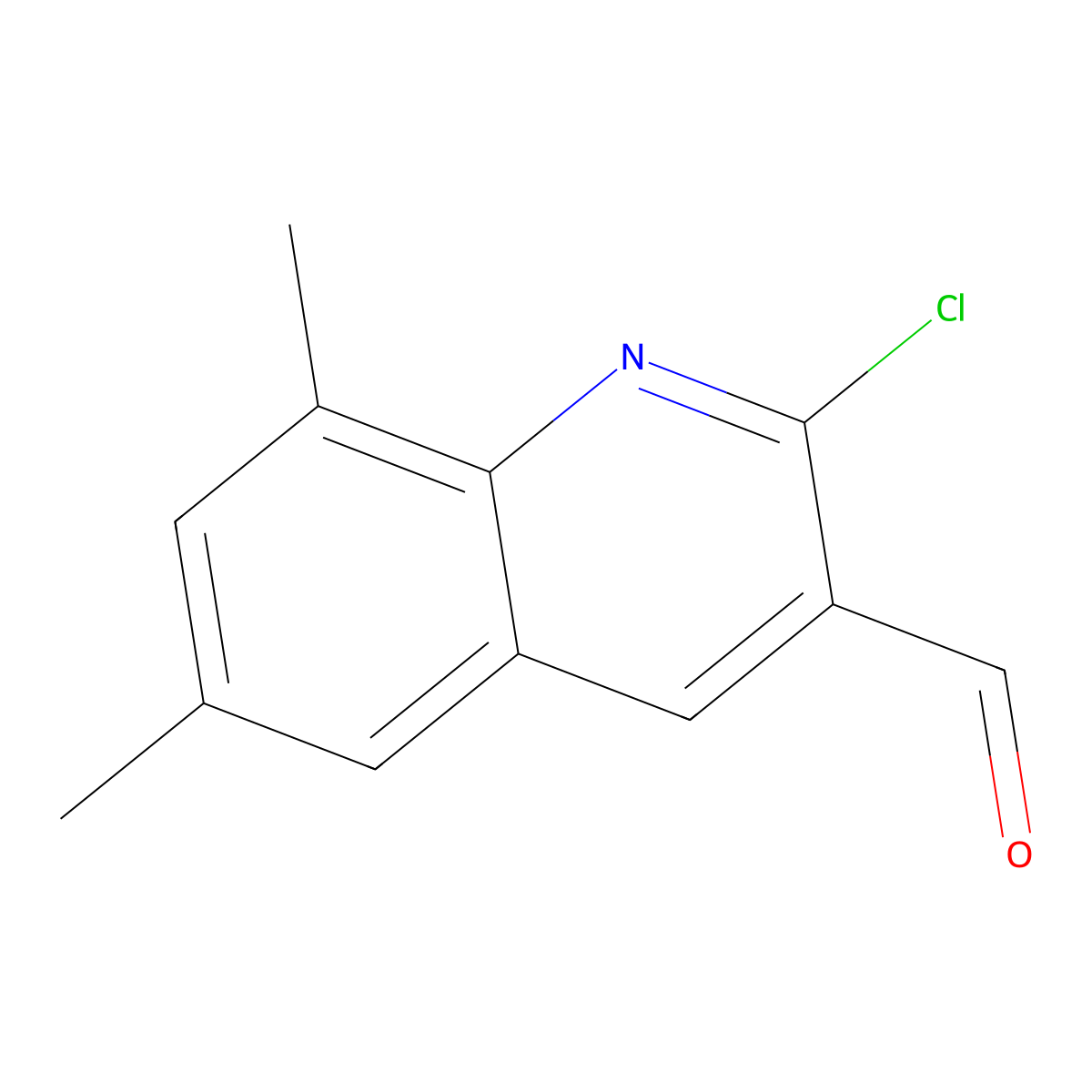 2-Chloro-6,8-dimethylquinoline-3-carbaldehyde molecular structure, CAS 73568-31-7