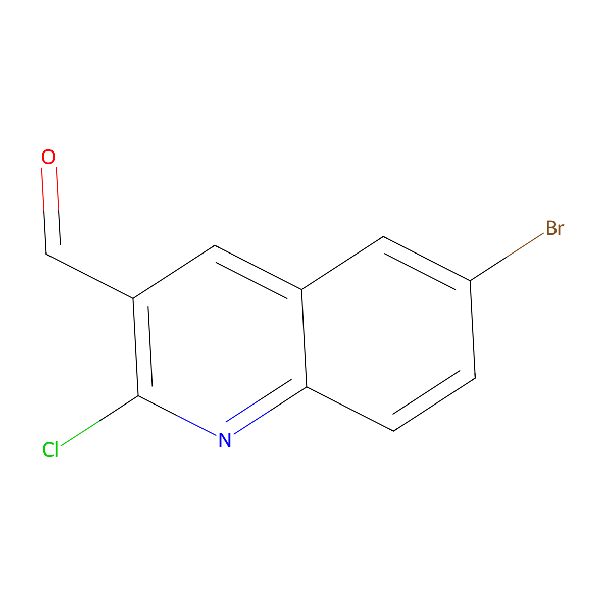 6-Bromo-2-chloroquinoline-3-carboxaldehyde molecular structure, CAS 73568-35-1