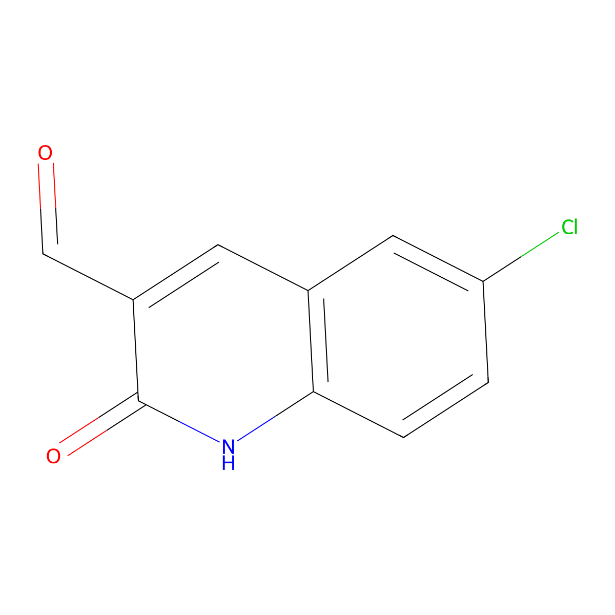 6-Chloro-2-oxo-1,2-dihydroquinoline-3-carbaldehyde molecular structure, CAS 73568-44-2