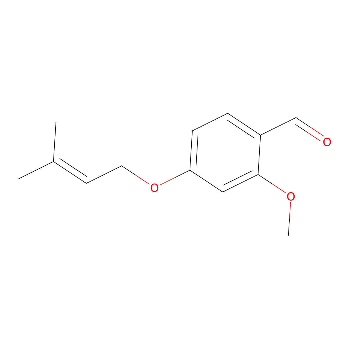 2-Methoxy-4-[(3-methyl-2-buten-1-yl)oxy]benzaldehyde molecular structure, CAS 73569-44-5