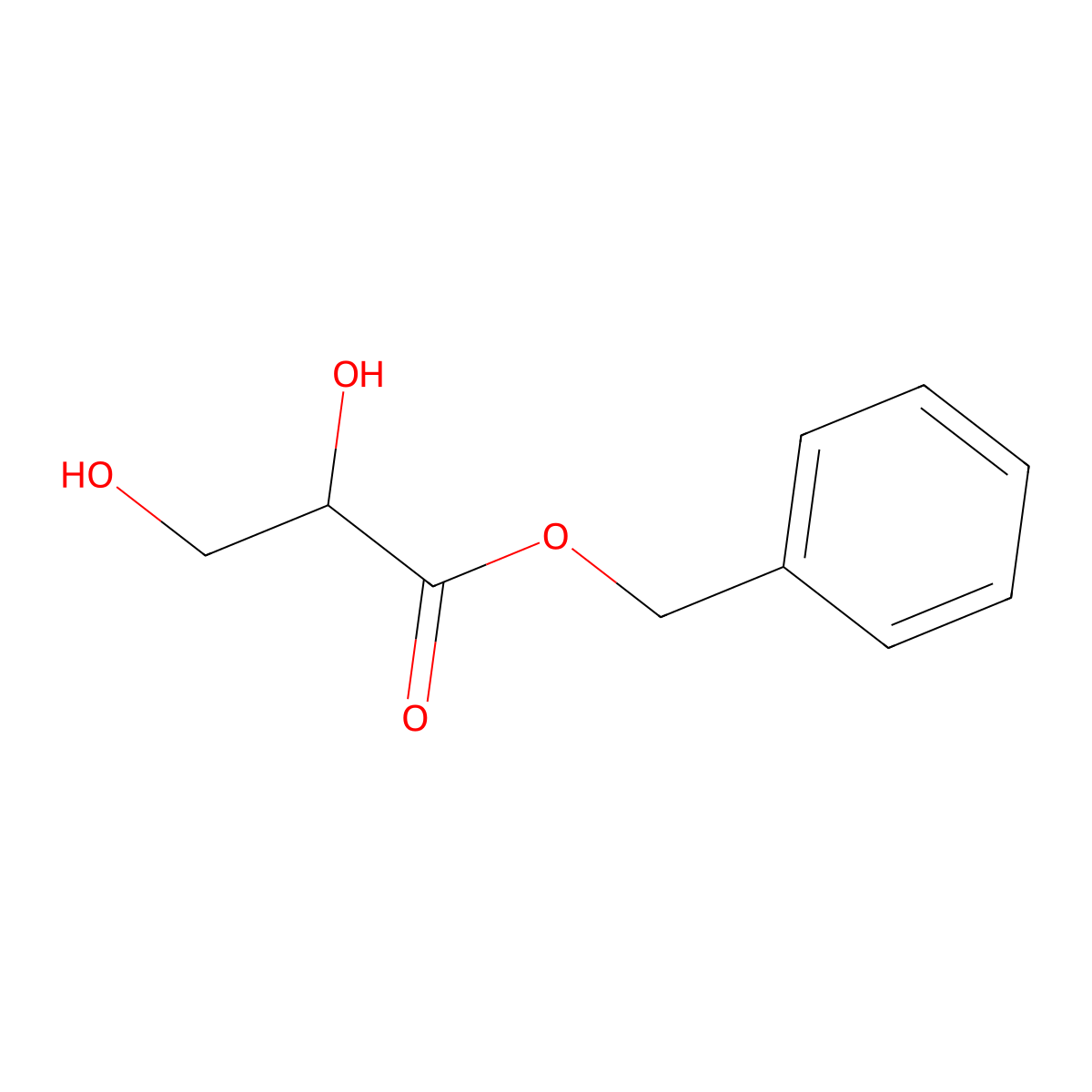Benzyl 2,3-dihydroxypropanoate molecular structure, CAS 73573-57-6