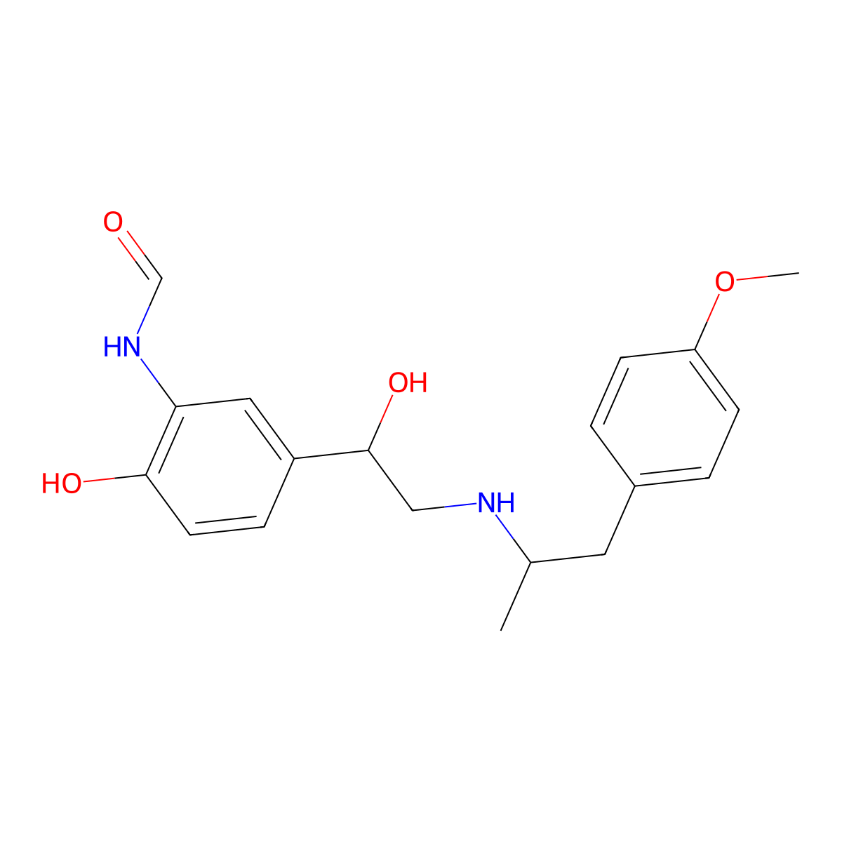Formoterol molecular structure, CAS 73573-87-2