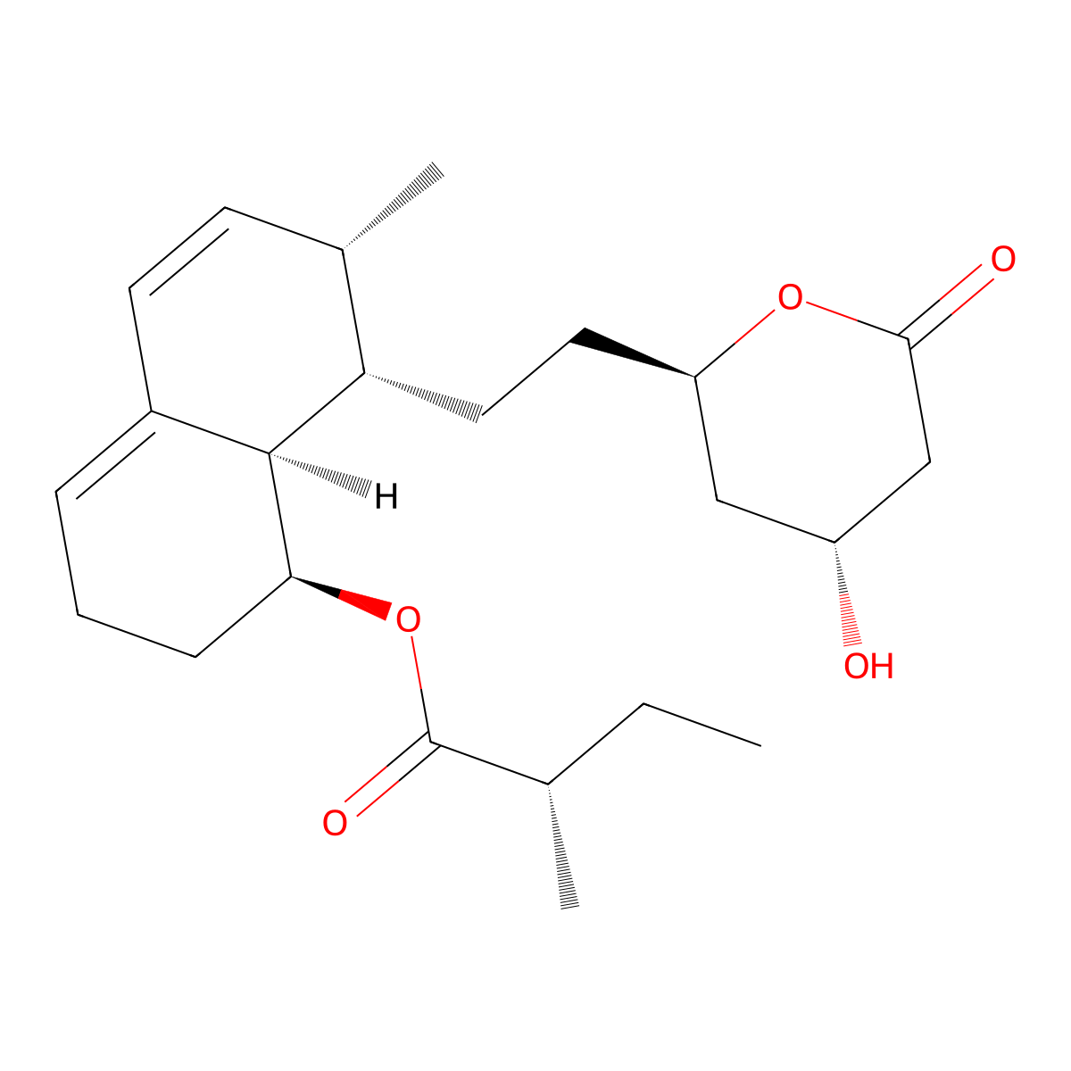 Mevastatin molecular structure, CAS 73573-88-3