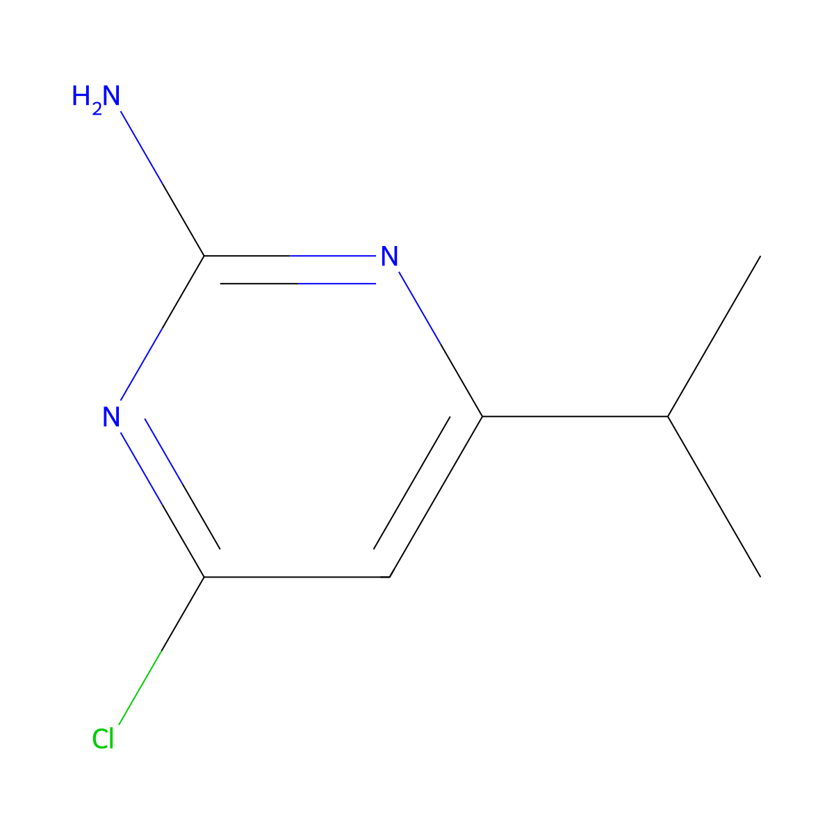 4-Chloro-6-(1-methylethyl)-2-pyrimidinamine molecular structure, CAS 73576-33-7