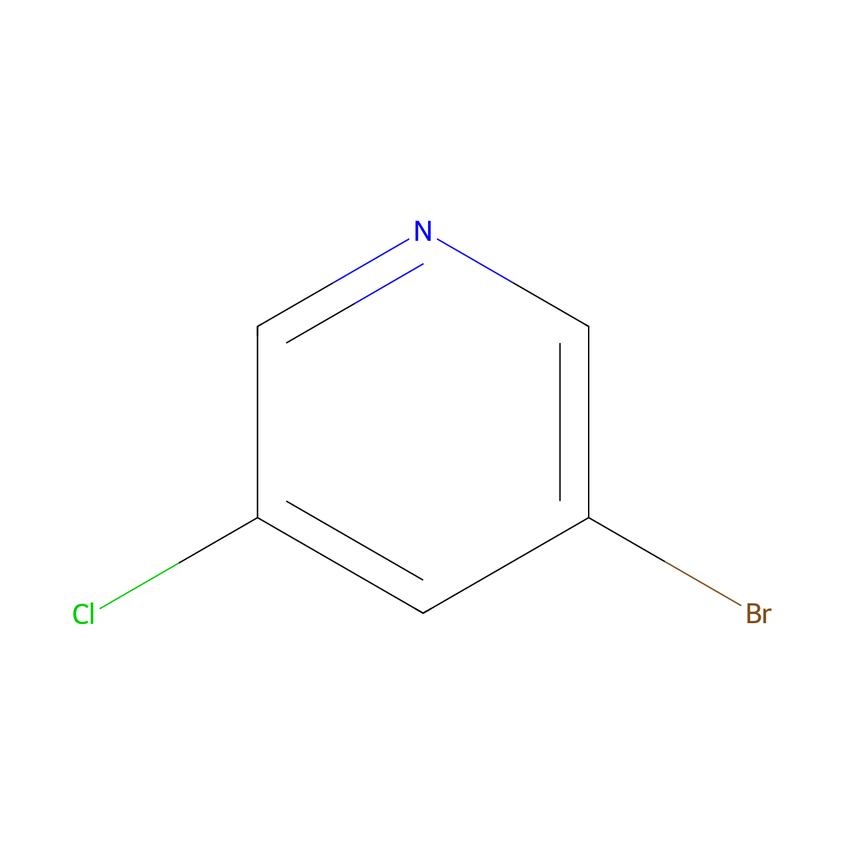 3-Bromo-5-chloropyridine molecular structure, CAS 73583-39-8