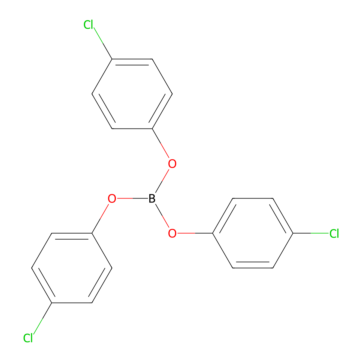 Tris(4-chlorophenyl) borate molecular structure, CAS 7359-58-2