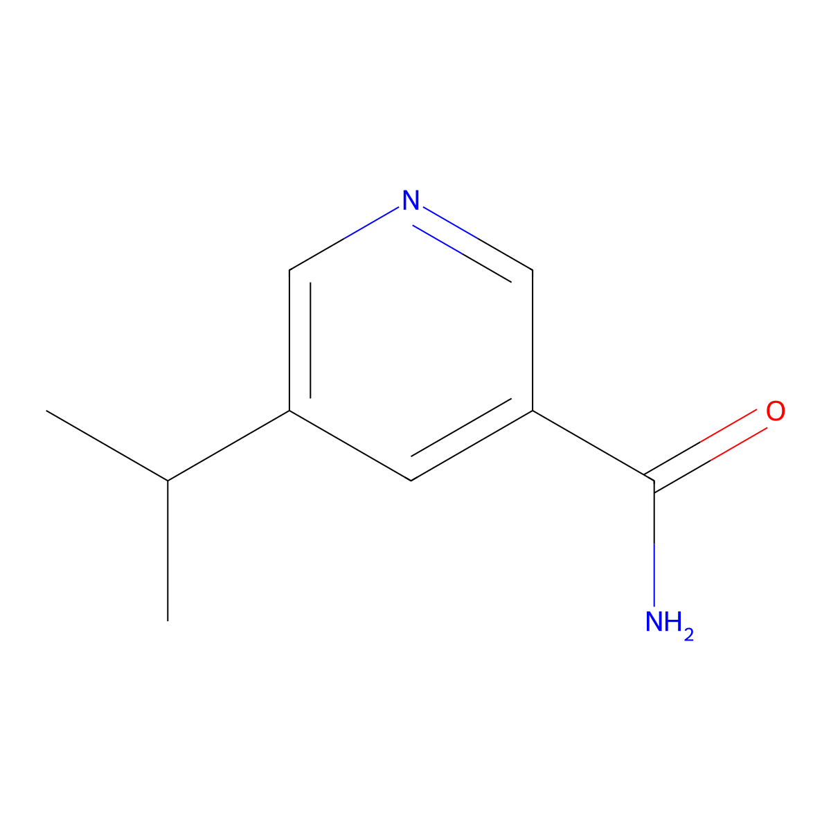 5-(1-Methylethyl)-3-pyridinecarboxamide molecular structure, CAS 73591-72-7