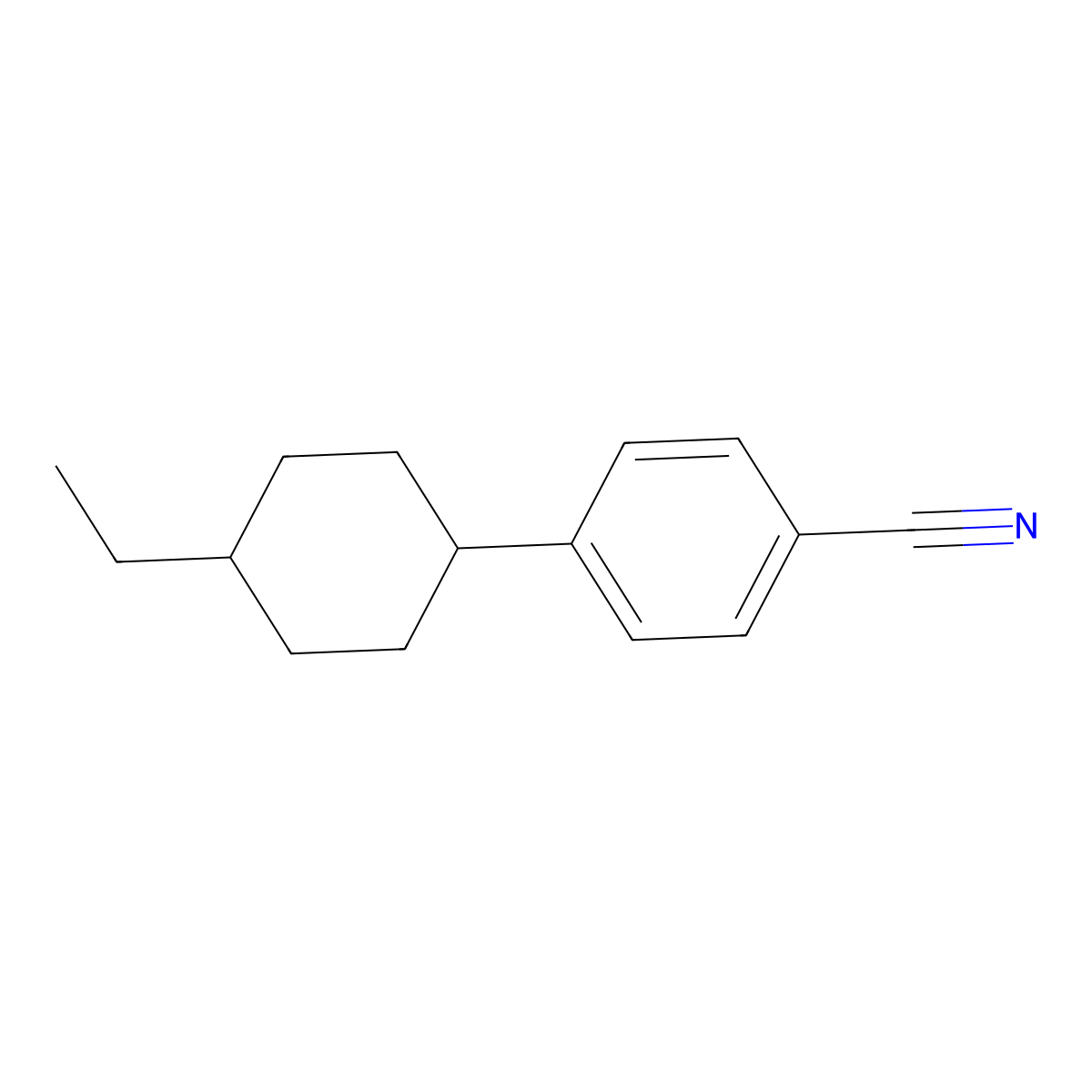 4-(4-Ethylcyclohexyl)benzonitrile molecular structure, CAS 73592-81-1