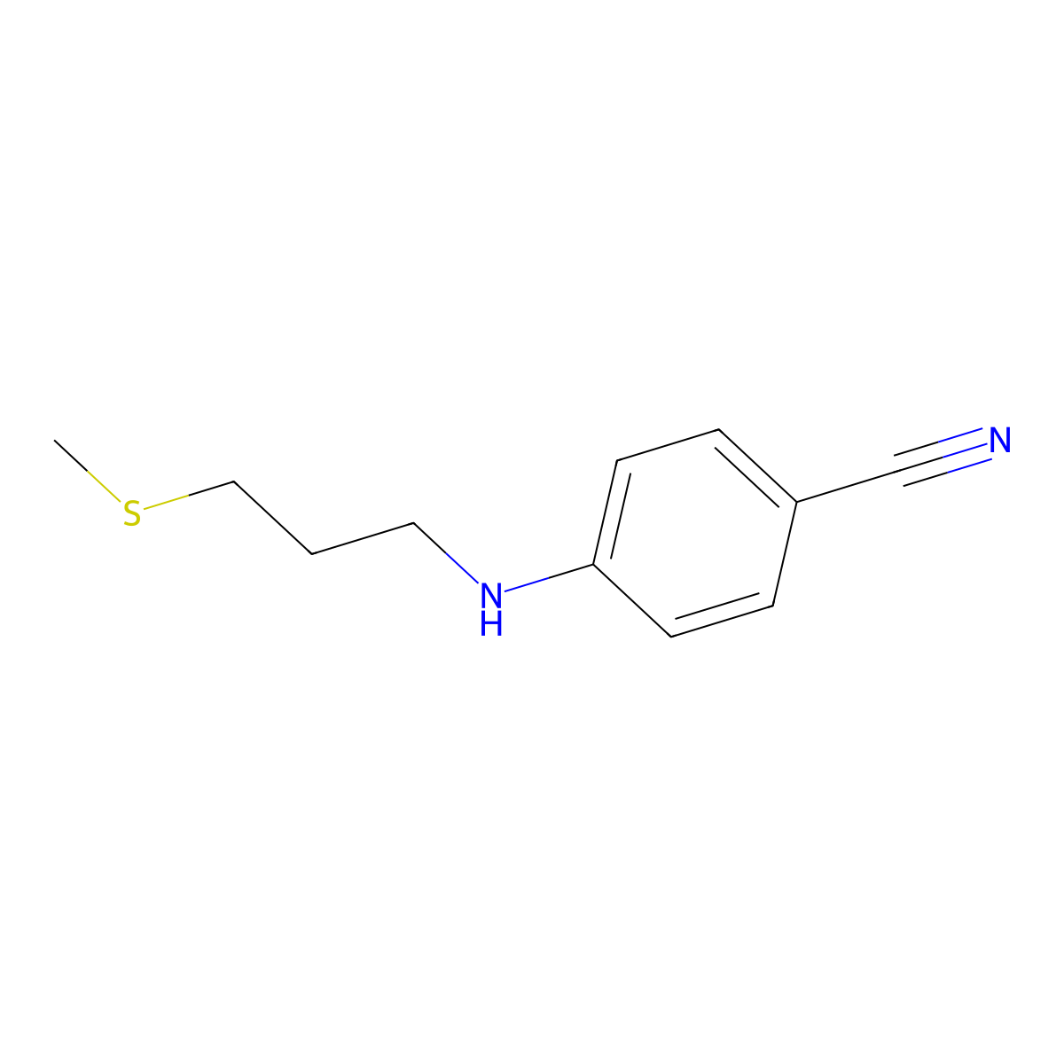 4-{[3-(Methylsulfanyl)propyl]amino}benzonitrile molecular structure, CAS 73595-61-6