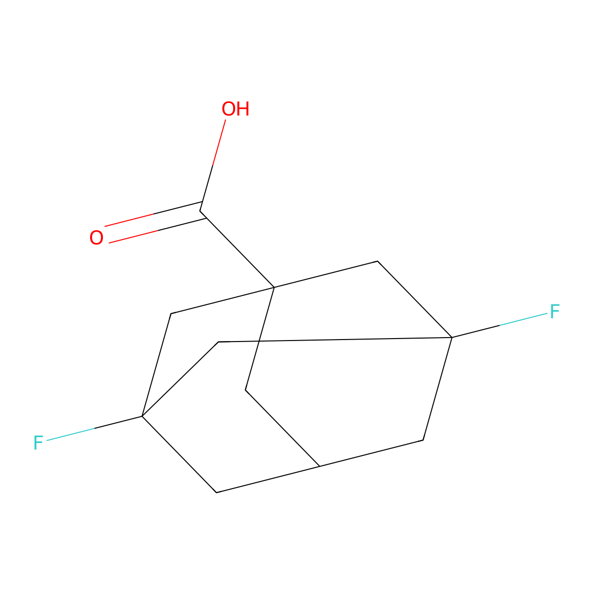 3,5-Difluoroadamantane-1-carboxylic acid molecular structure, CAS 73600-37-0