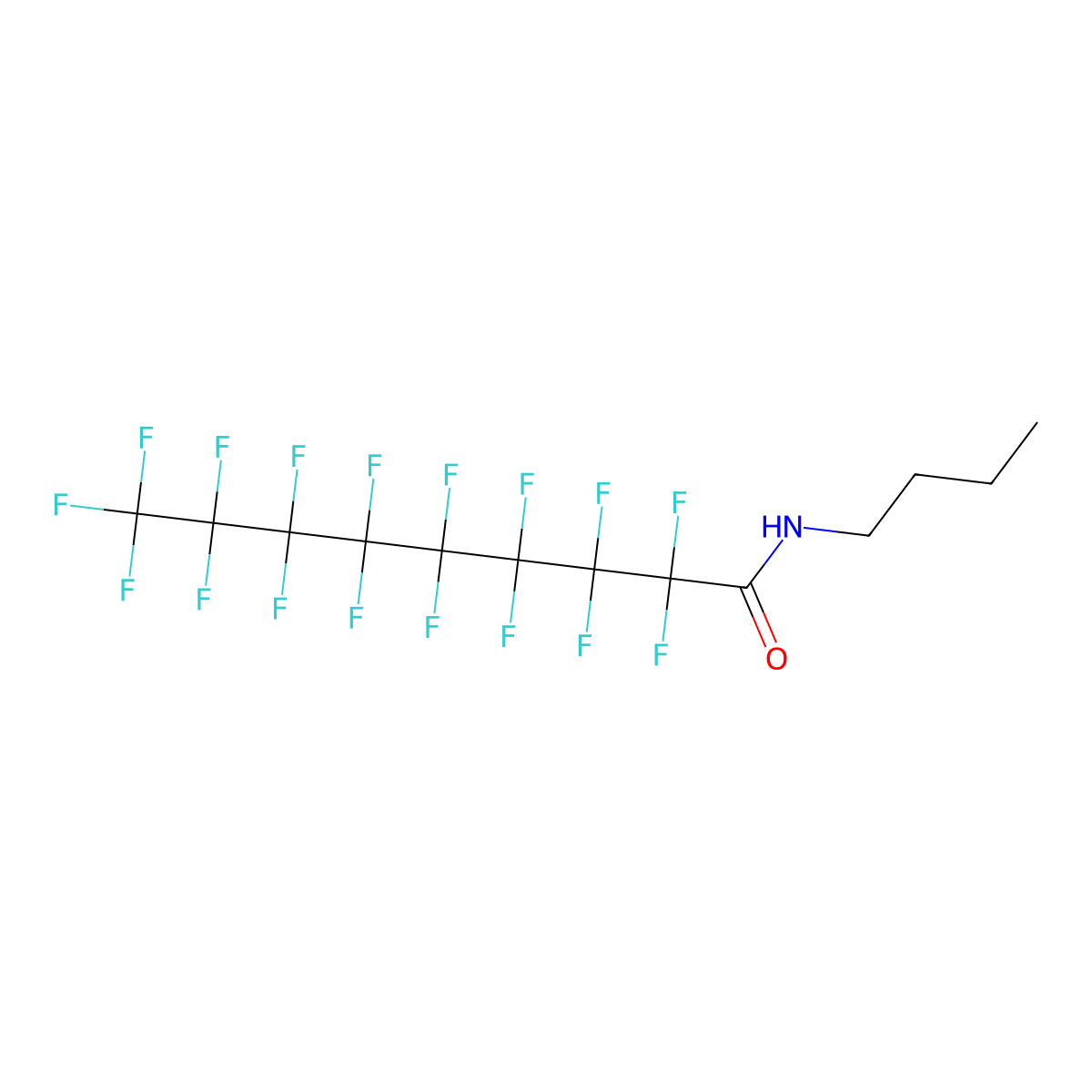 N-Butyl-2,2,3,3,4,4,5,5,6,6,7,7,8,8,9,9,9-heptadecafluorononanamide molecular structure, CAS 73602-42-3