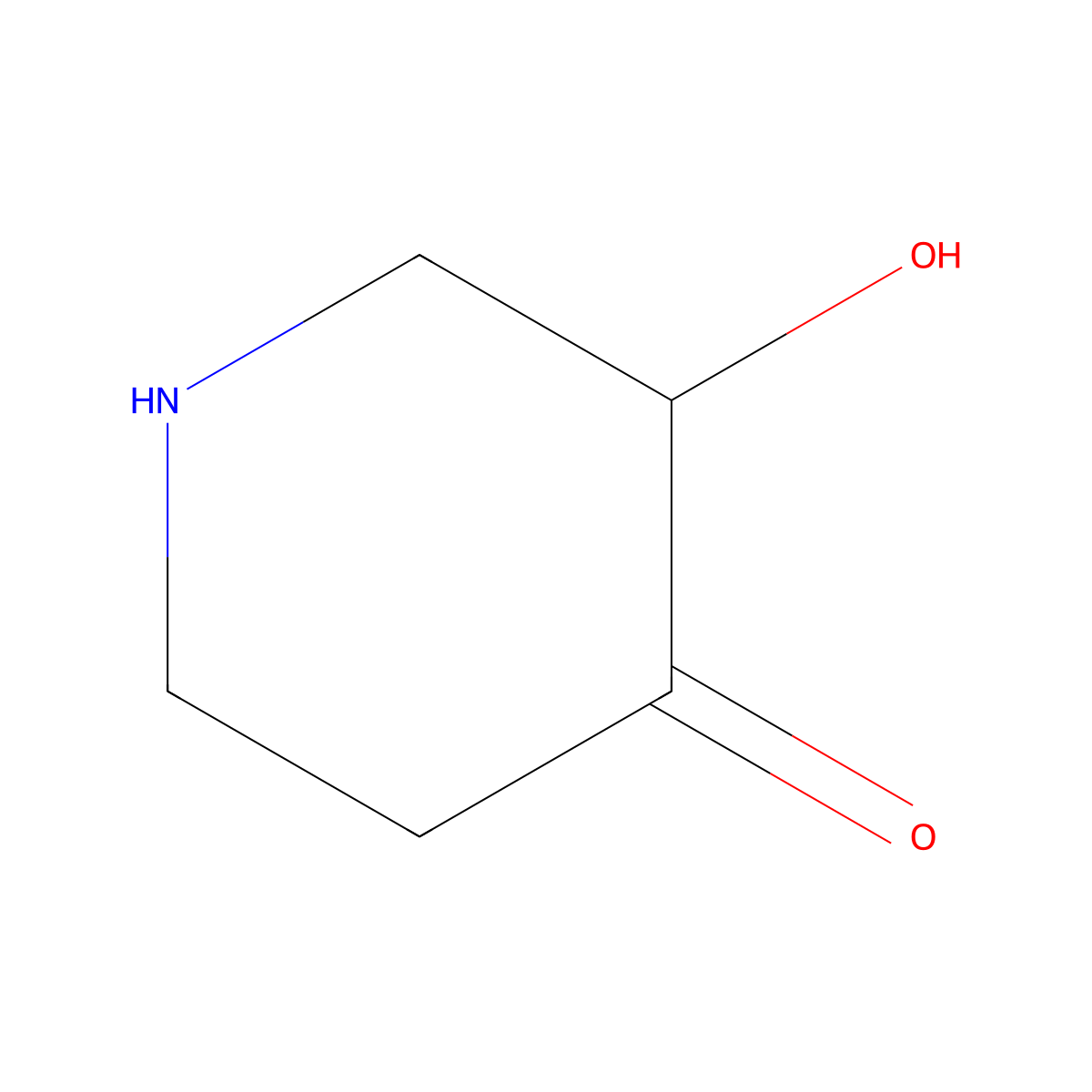 3-Hydroxypiperidin-4-one molecular structure, CAS 73603-43-7