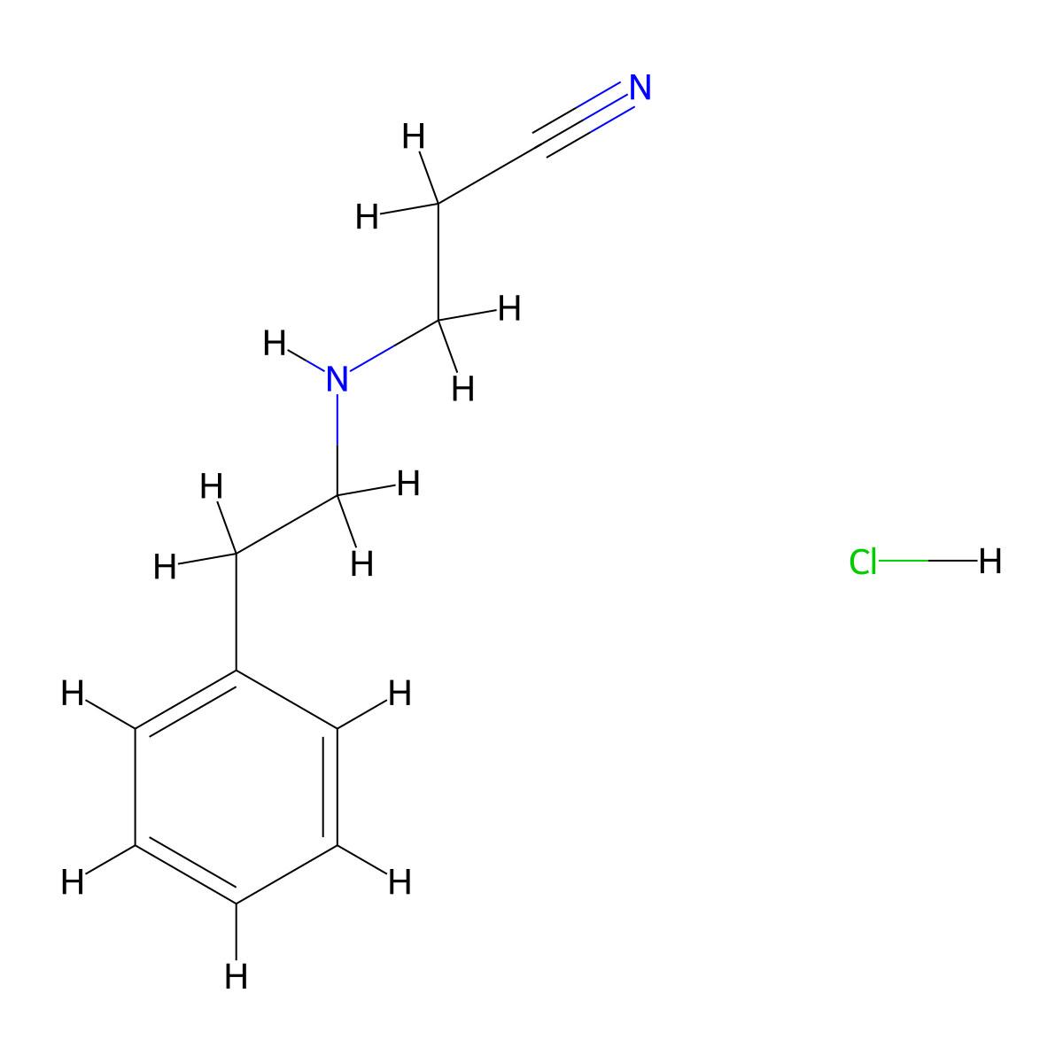 3-Phenethylamino-propionitrile hydrochloride molecular structure, CAS 73605-24-0