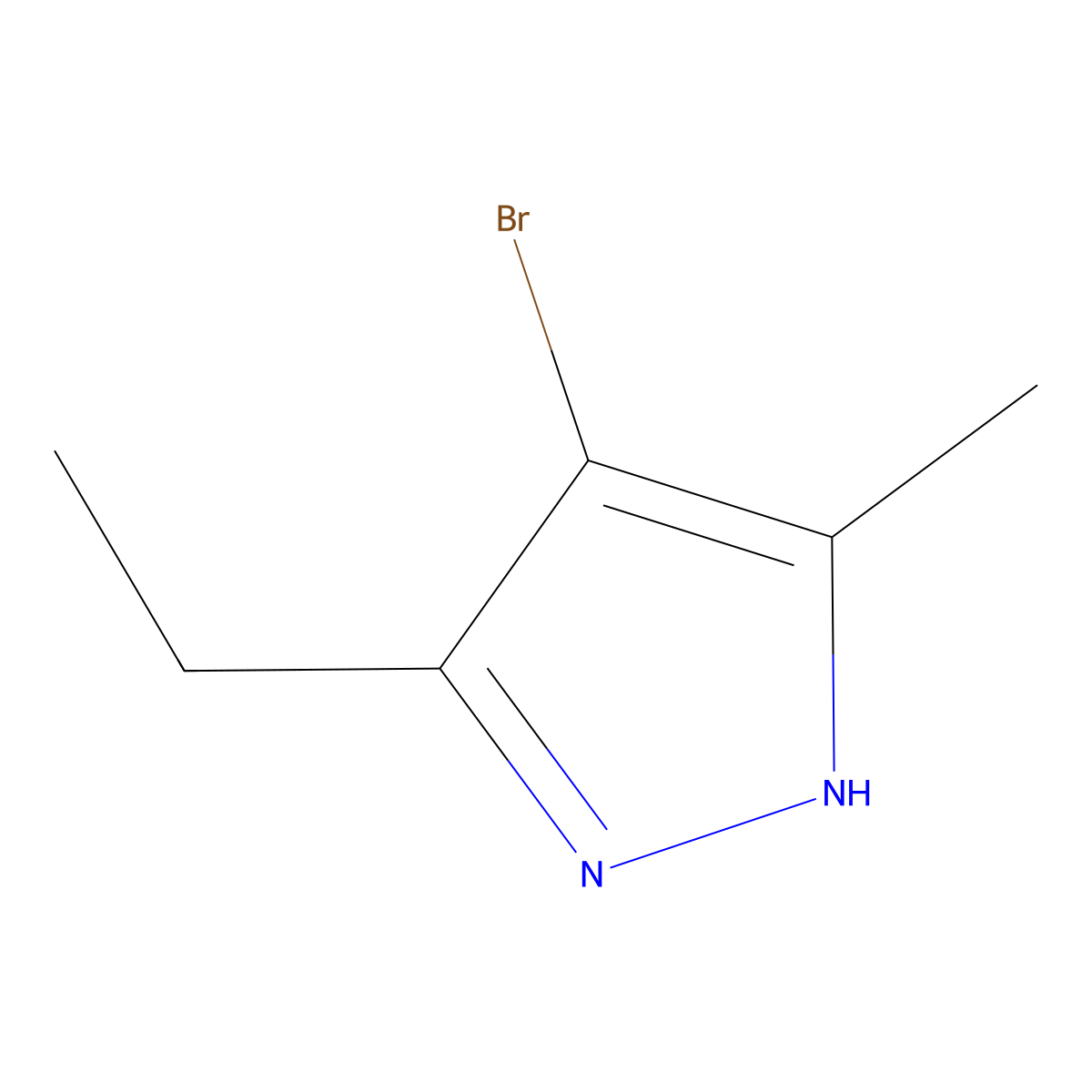 4-Bromo-3-ethyl-5-methyl-1H-pyrazole molecular structure, CAS 736073-76-0