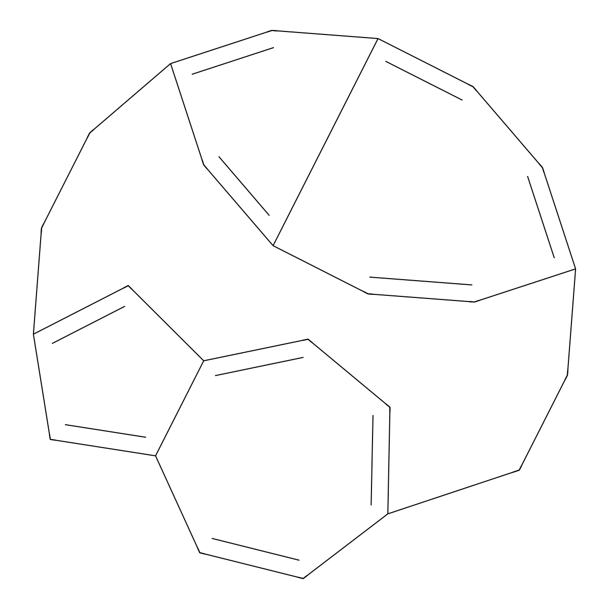 Pentacyclo(13.3.2.26,10.13,18.19,12)tetracosa-1,3(21),6,8,10,12(22),15,17,19,23-decaene molecular structure, CAS 73608-52-3