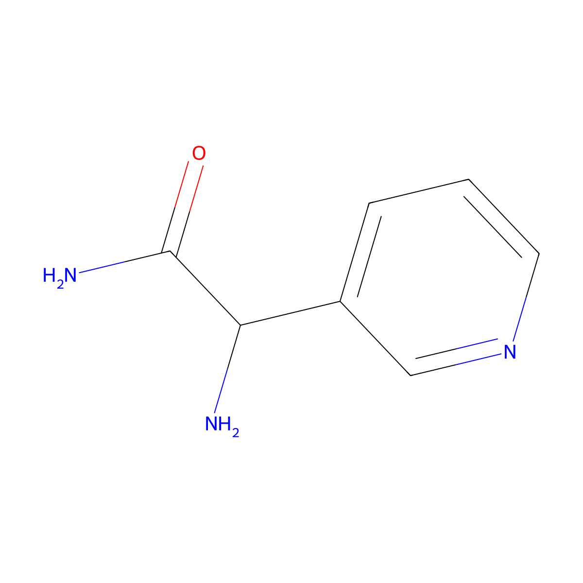 2-Amino-2-(pyridin-3-yl)acetamide molecular structure, CAS 736091-66-0