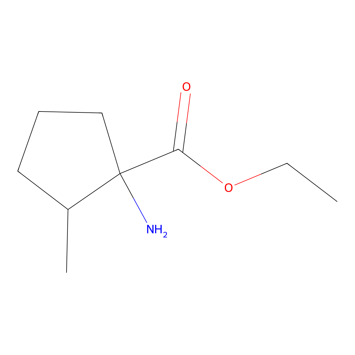 Ethyl 1-amino-2-methylcyclopentane-1-carboxylate molecular structure, CAS 736094-91-0