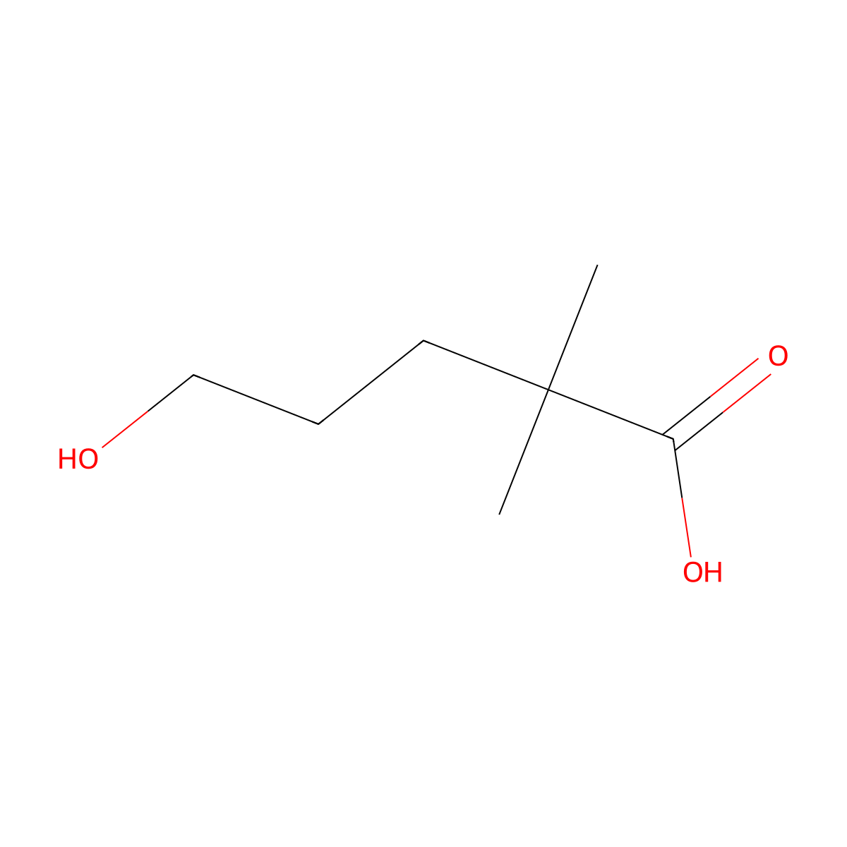 5-Hydroxy-2,2-dimethylpentanoic acid molecular structure, CAS 736099-57-3