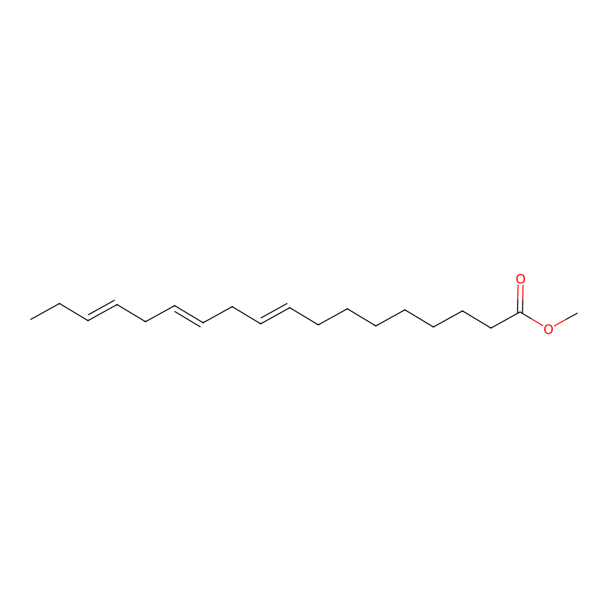 9,12,15-Octadecatrienoic acid, methyl ester, (9Z,12Z,15Z)- molecular structure, CAS 7361-80-0