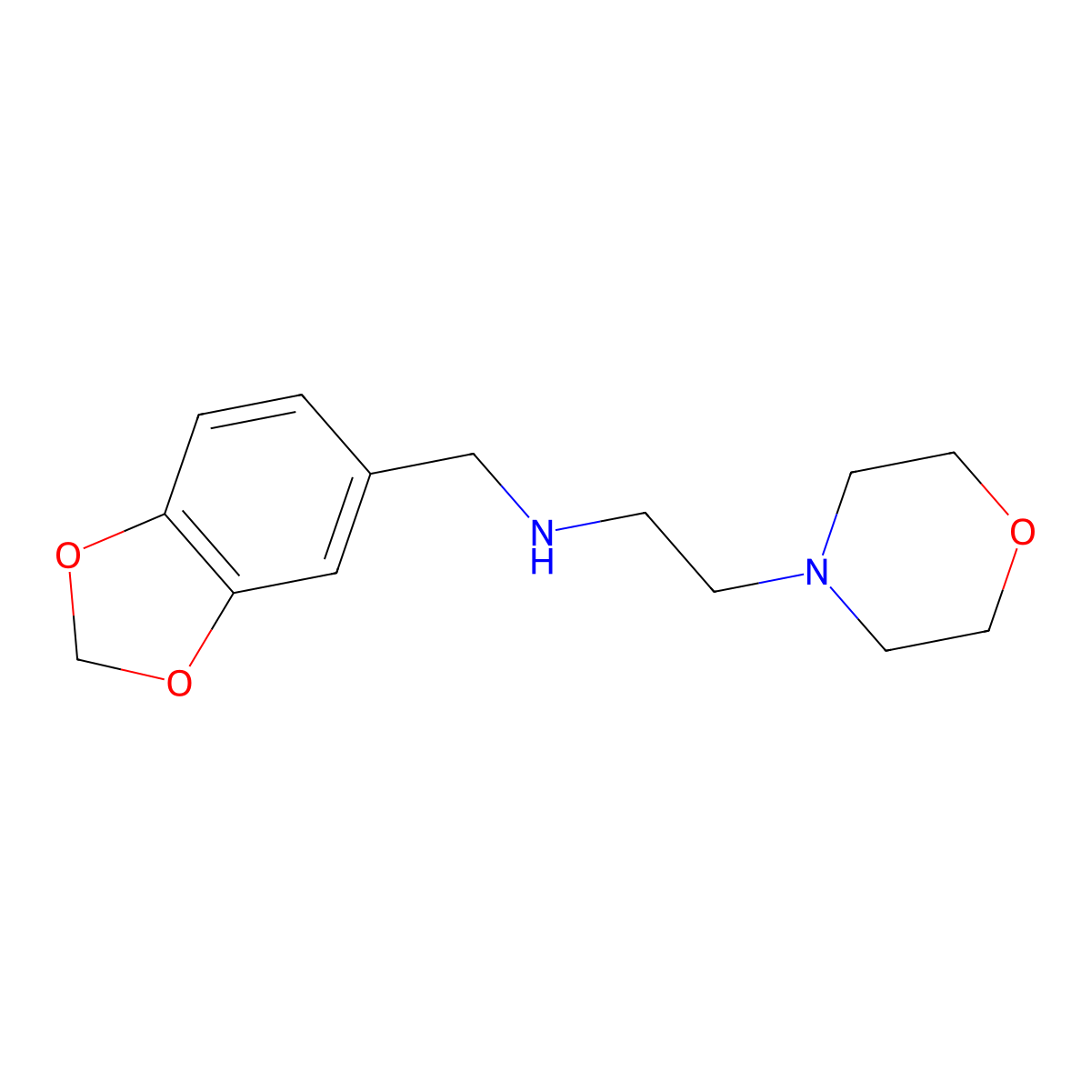 N-(1,3-benzodioxol-5-ylmethyl)-2-morpholin-4-ylethanamine molecular structure, CAS 736106-74-4