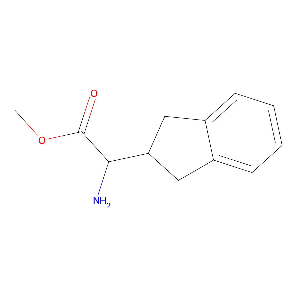 Methyl 2-amino-2-(2,3-dihydro-1H-inden-2-yl)acetate molecular structure, CAS 736112-99-5