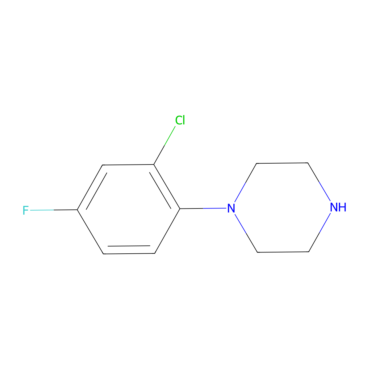 1-(2-Chloro-4-fluorophenyl)piperazine molecular structure, CAS 736122-94-4
