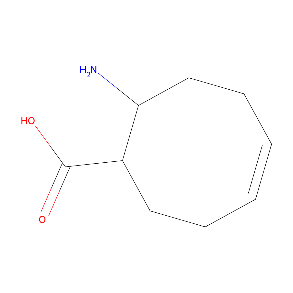 8-Aminocyclooct-4-enecarboxylic acid molecular structure, CAS 736127-53-0