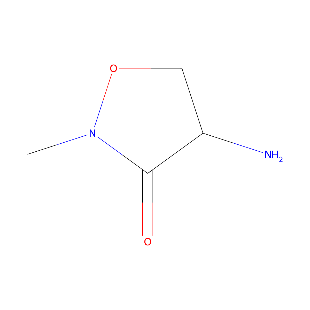4-Amino-2-methyl-1,2-oxazolidin-3-one molecular structure, CAS 736132-56-2