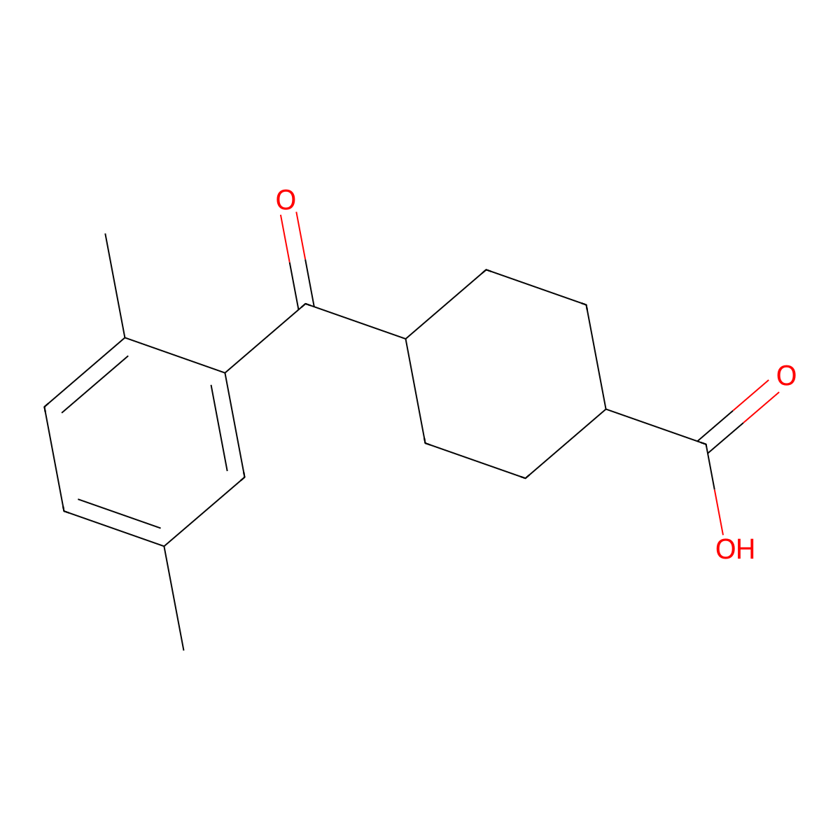 cis-4-(2,5-Dimethylbenzoyl)cyclohexane-1-carboxylic acid molecular structure, CAS 736136-24-6