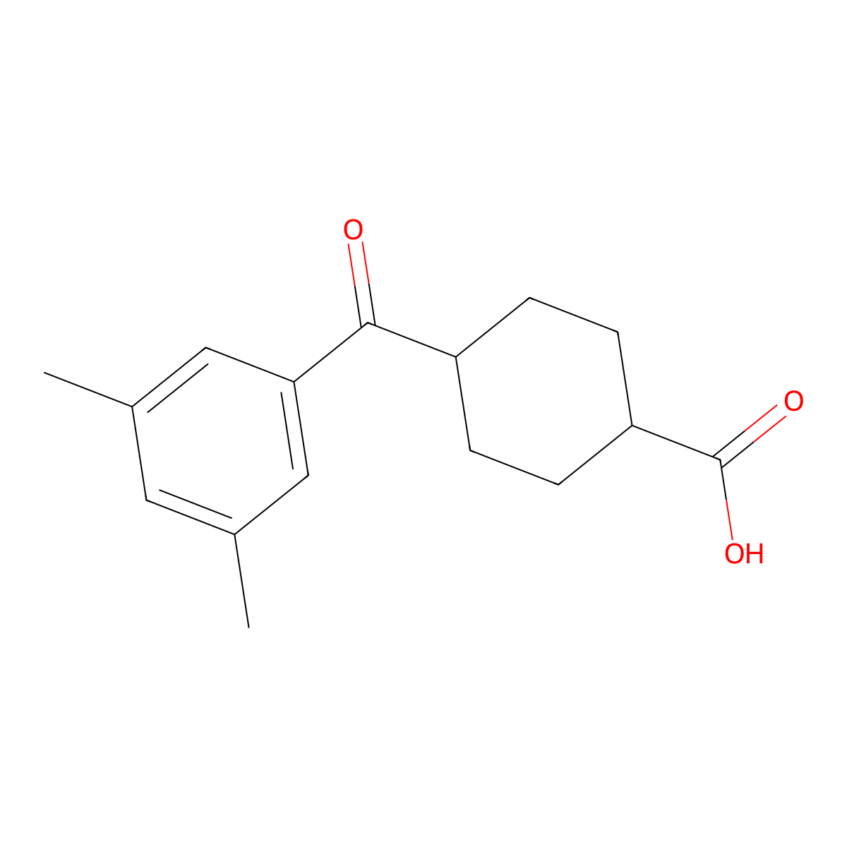 cis-4-(3,5-Dimethylbenzoyl)cyclohexane-1-carboxylic acid molecular structure, CAS 736136-27-9