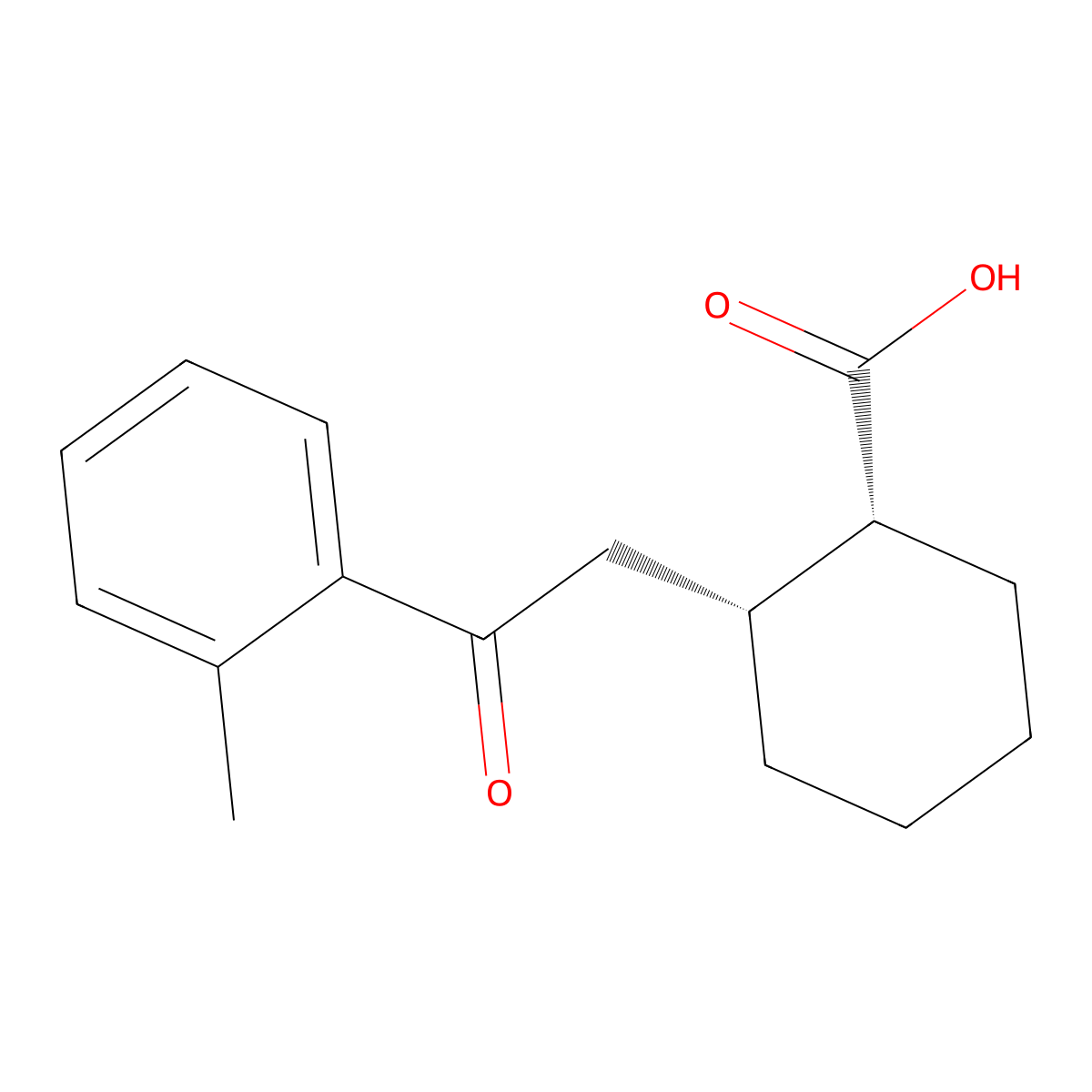 cis-2-[2-(2-Methylphenyl)-2-oxoethyl]cyclohexane-1-carboxylic acid molecular structure, CAS 736136-29-1