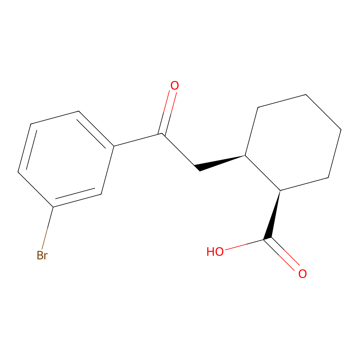 cis-2-[2-(3-Bromophenyl)-2-oxoethyl]cyclohexane-1-carboxylic acid molecular structure, CAS 736136-38-2
