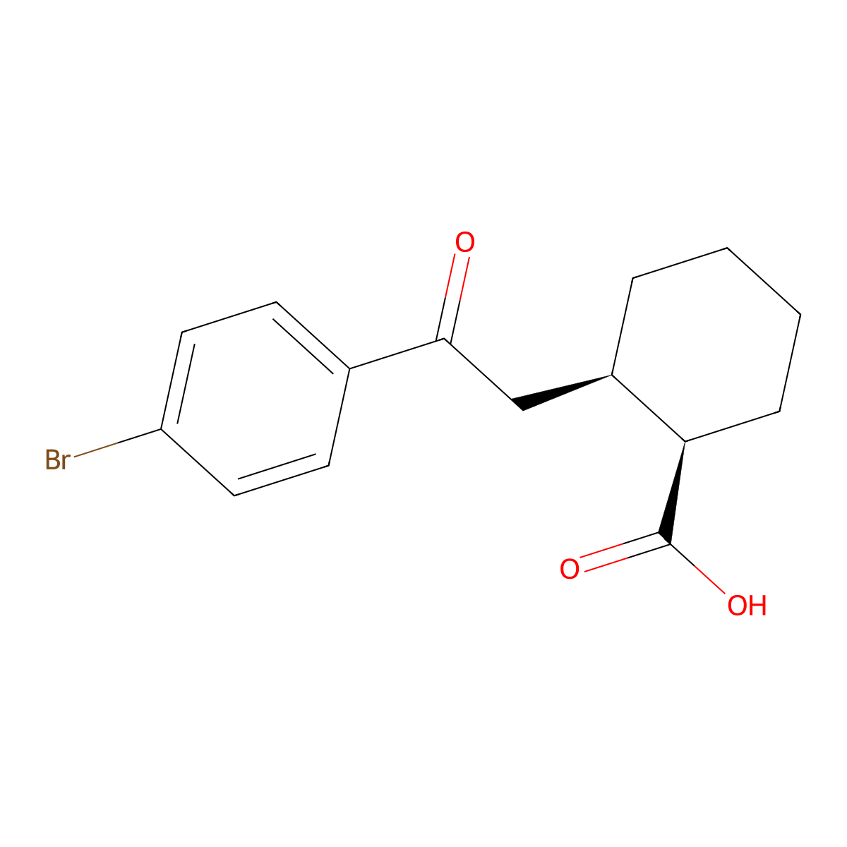 cis-2-[2-(4-Bromophenyl)-2-oxoethyl]cyclohexane-1-carboxylic acid molecular structure, CAS 736136-39-3