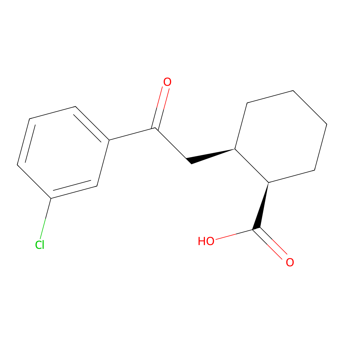 cis-2-[2-(3-Chlorophenyl)-2-oxoethyl]cyclohexane-1-carboxylic acid molecular structure, CAS 736136-40-6