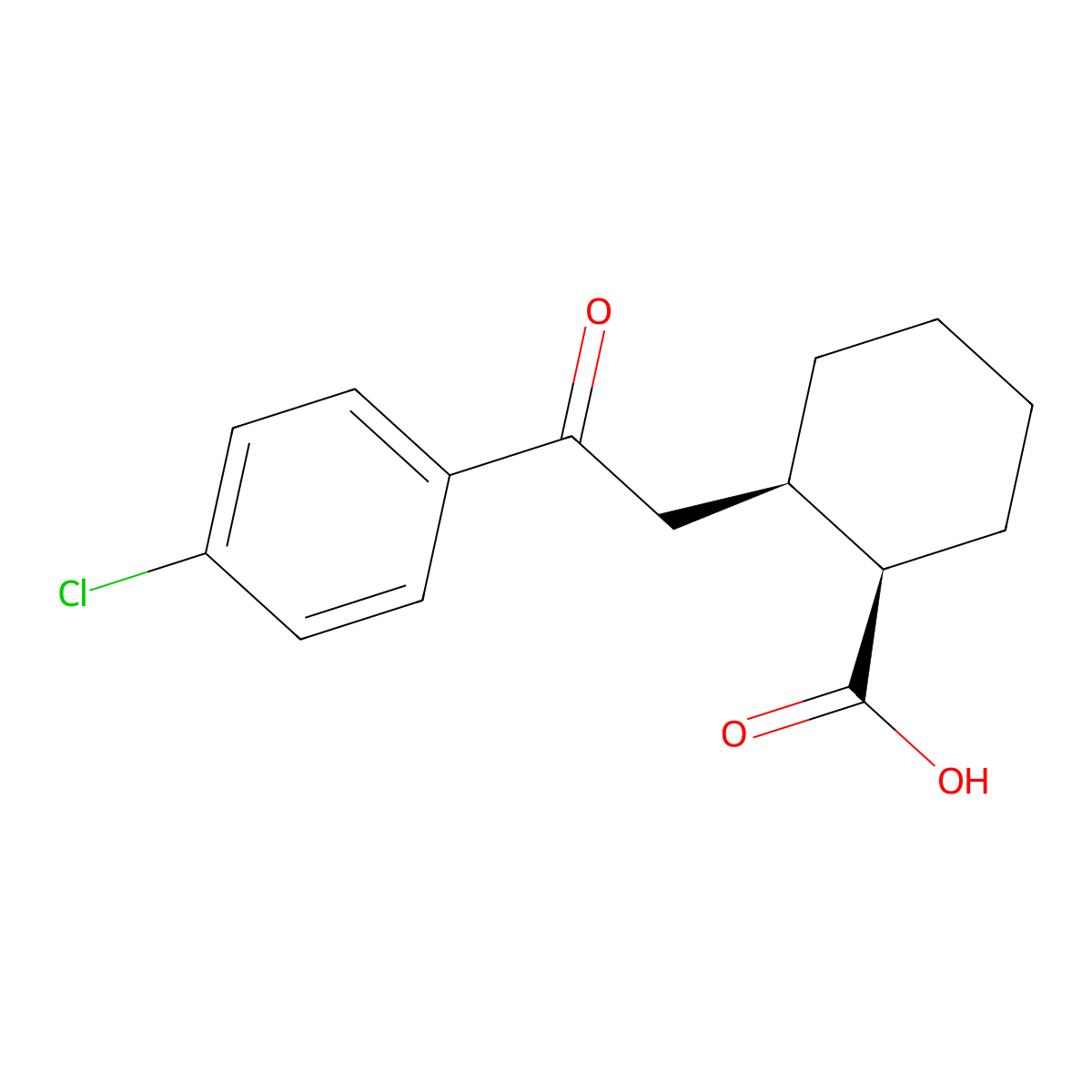 cis-2-[2-(4-Chlorophenyl)-2-oxoethyl]cyclohexane-1-carboxylic acid molecular structure, CAS 736136-41-7