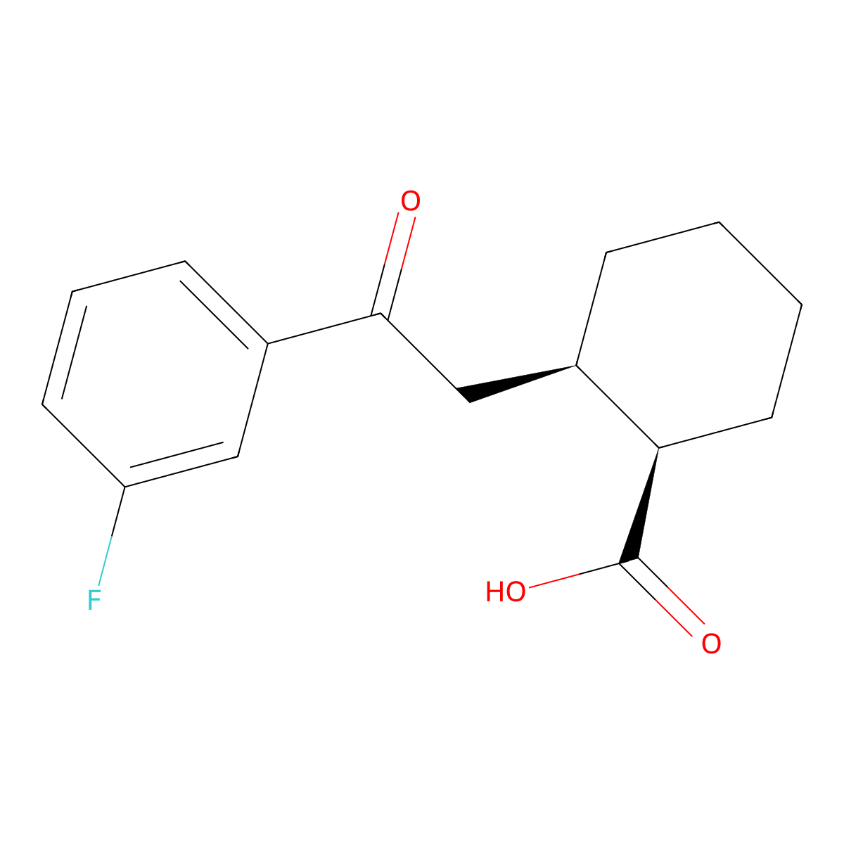cis-2-[2-(3-Fluorophenyl)-2-oxoethyl]cyclohexane-1-carboxylic acid molecular structure, CAS 736136-42-8