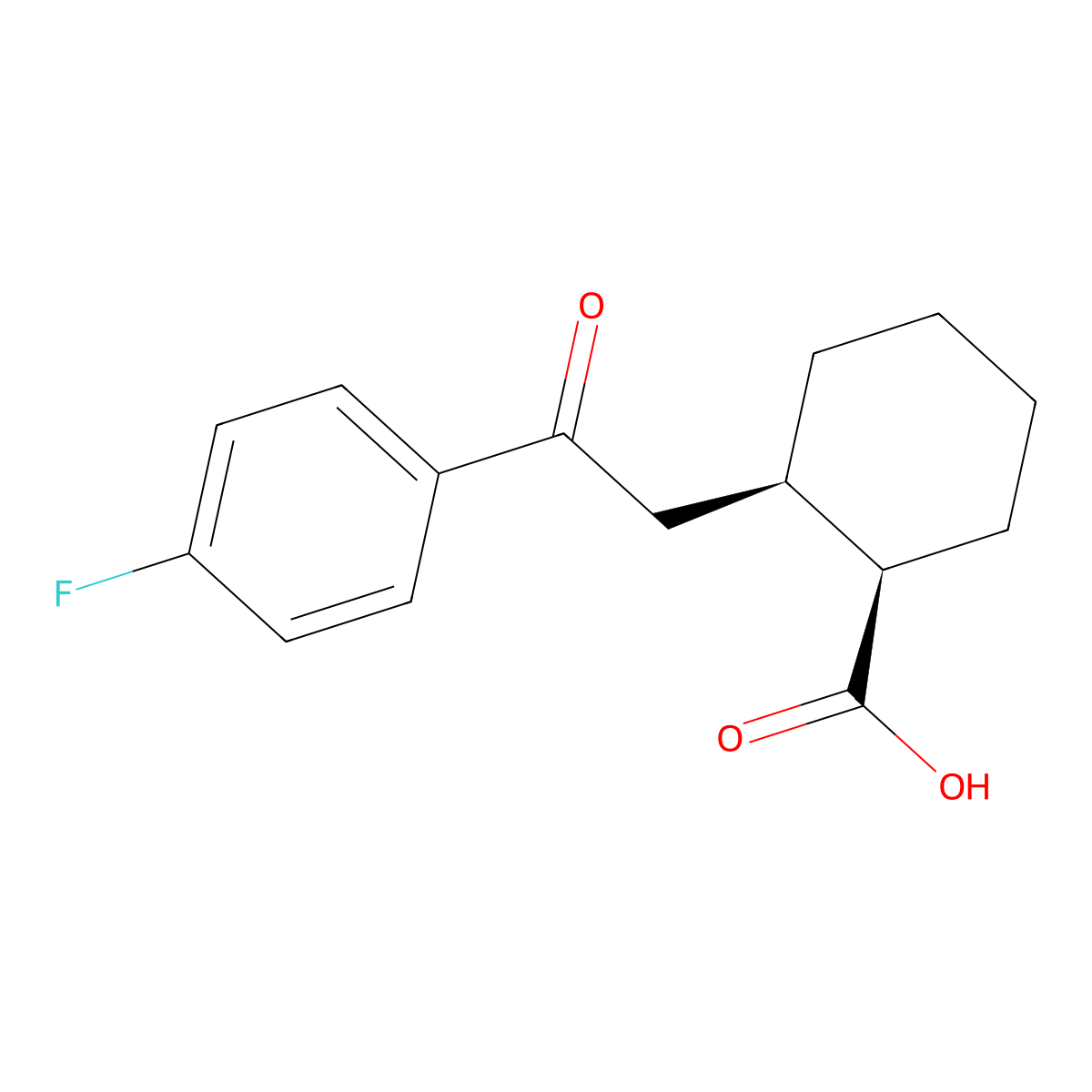 cis-2-[2-(4-Fluorophenyl)-2-oxoethyl]cyclohexane-1-carboxylic acid molecular structure, CAS 736136-43-9