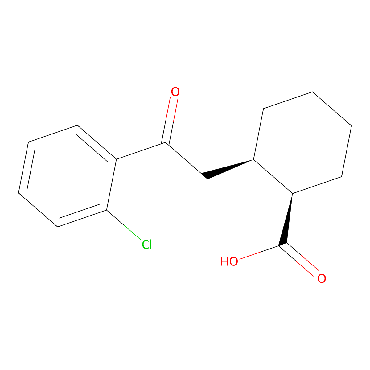 cis-2-[2-(2-Chlorophenyl)-2-oxoethyl]cyclohexane-1-carboxylic acid molecular structure, CAS 736136-45-1
