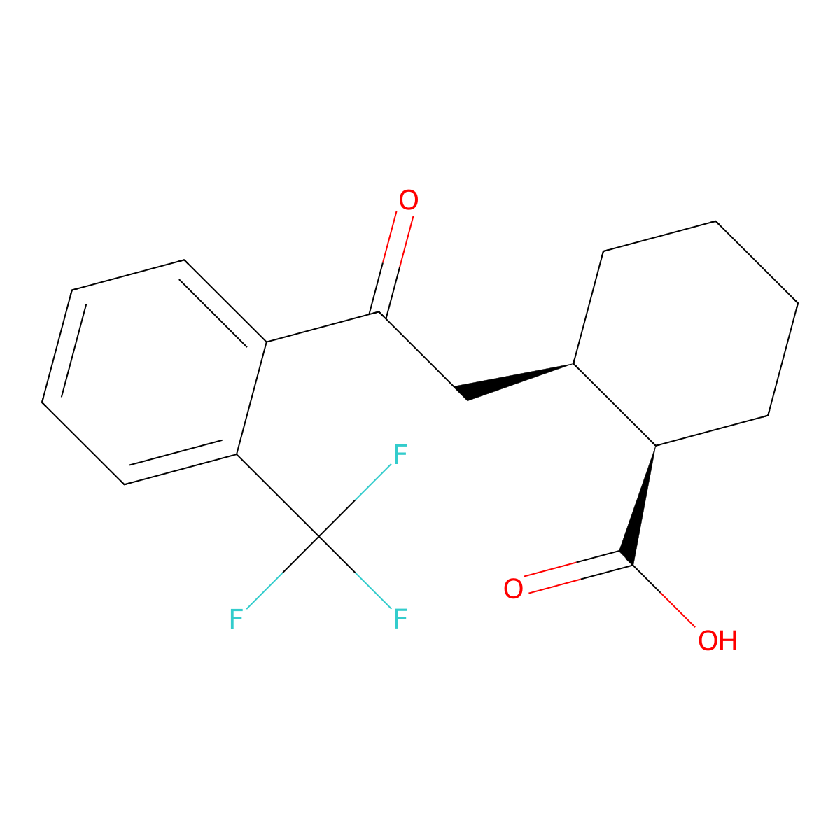 cis-2-[2-Oxo-2-(2-trifluoromethylphenyl)ethyl]cyclohexane-1-carboxylic acid molecular structure, CAS 736136-50-8