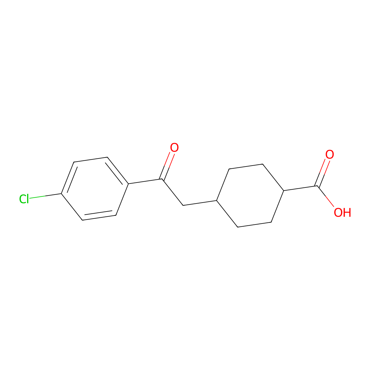 cis-4-[2-(4-Chlorophenyl)-2-oxoethyl]-cyclohexane-1-carboxylic acid molecular structure, CAS 736136-53-1