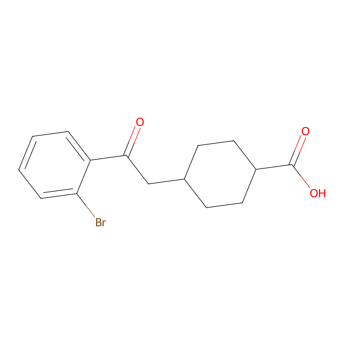 cis-4-[2-(2-Bromophenyl)-2-oxoethyl]-cyclohexane-1-carboxylic acid molecular structure, CAS 736136-56-4