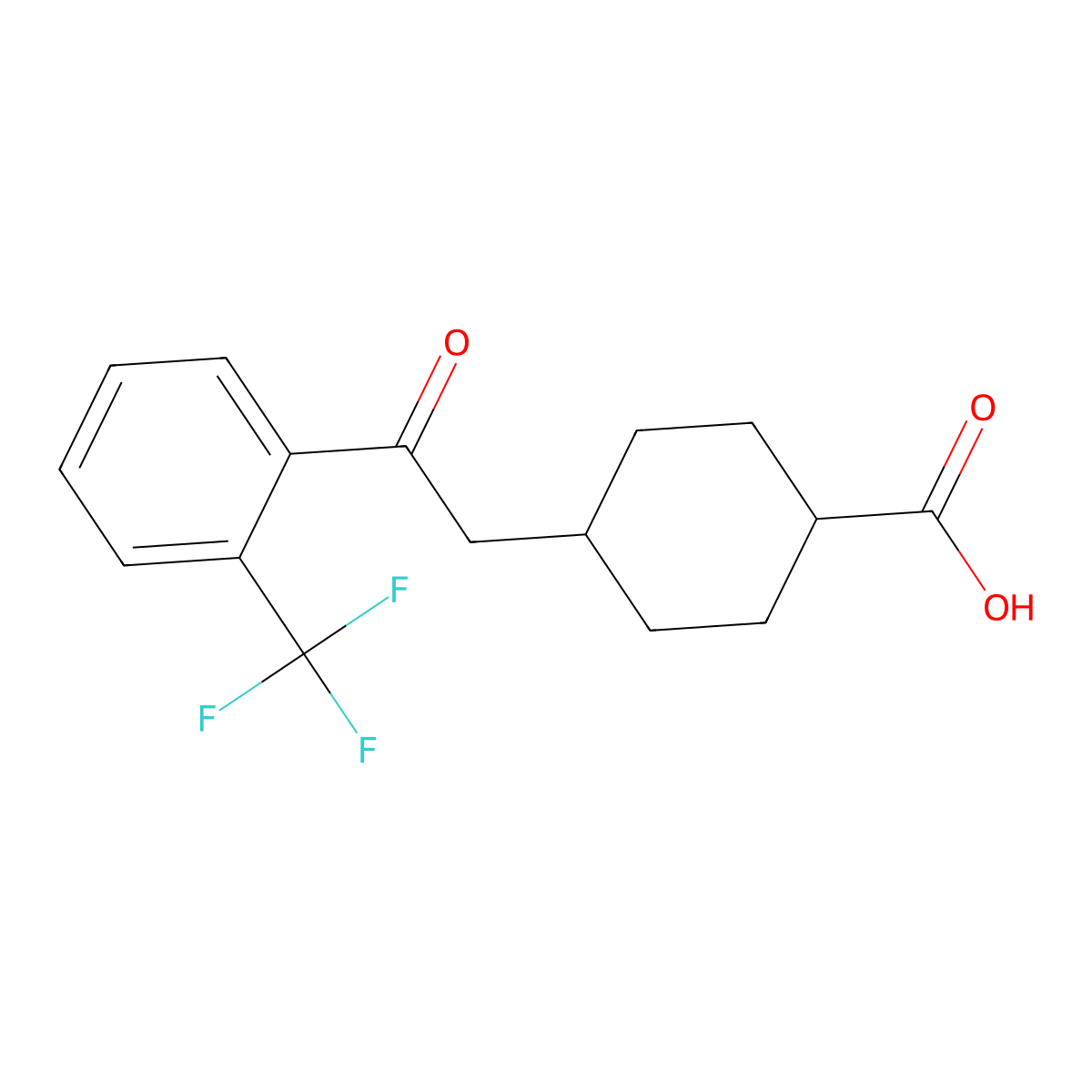 cis-4-[2-Oxo-2-(2-trifluoromethylphenyl)-ethyl]cyclohexane-1-carboxylic acid molecular structure, CAS 736136-62-2